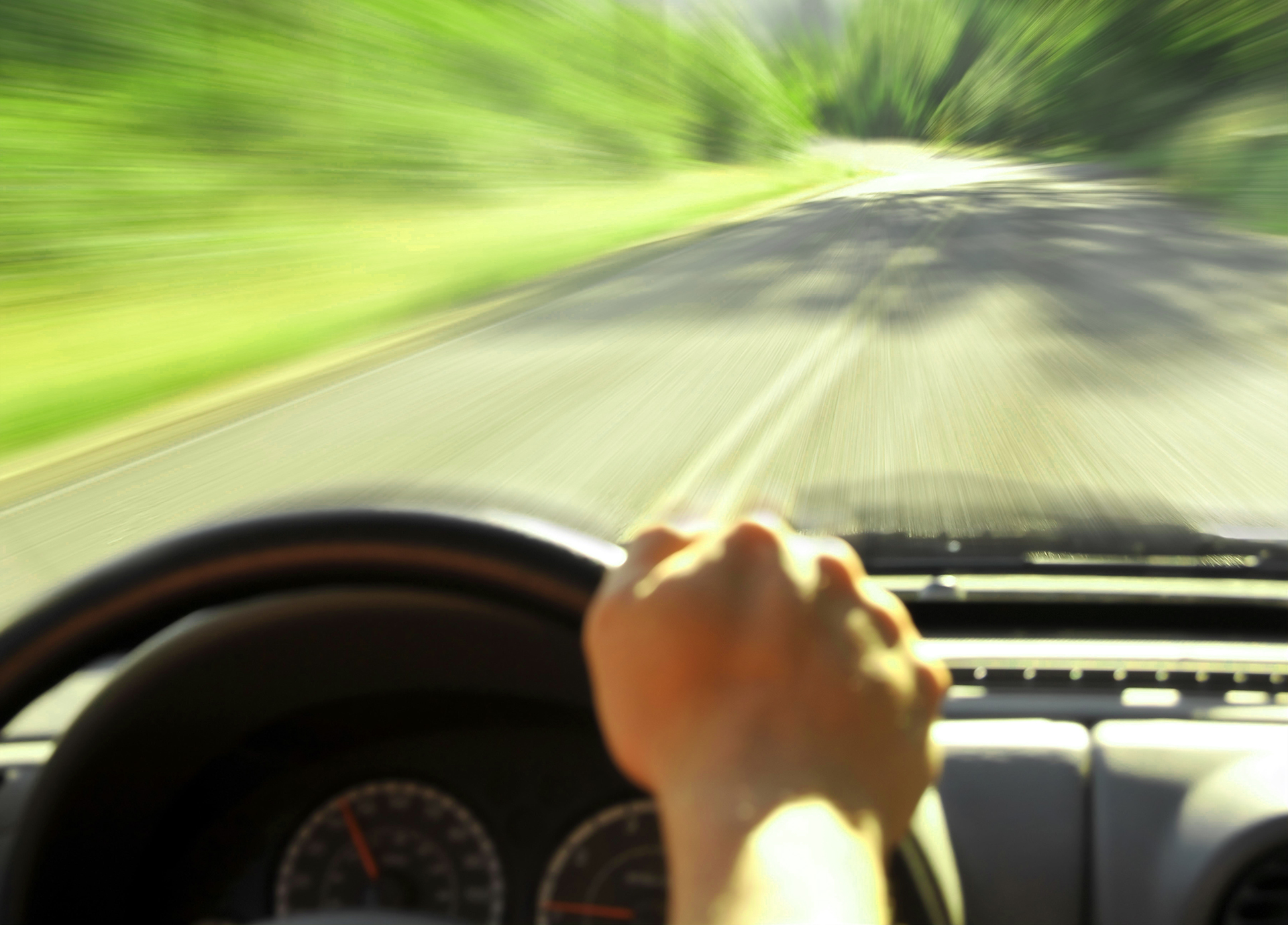 Driver Speeding Along Roadway